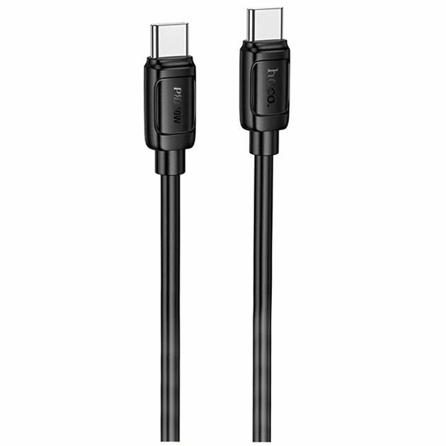 Кабель USB Type-C to Type-C 60W 1м для быстрой зарядки и передачи данных черный Hoco X115 - Фото 1 Кабель USB Type-C to Type-C 60W 1м для быстрой зарядки и передачи данных черный Hoco X115 - изображение 1