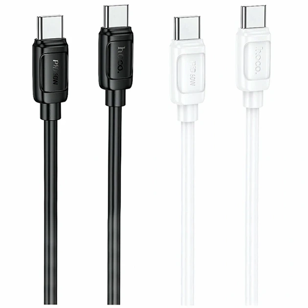 Кабель USB Type-C to Type-C 60W 1м 3A білий Hoco X115 для швидкого заряджання та передачі даних - Фото 2 Кабель USB Type-C to Type-C 60W 1м 3A білий Hoco X115 для швидкого заряджання та передачі даних - зображення 2