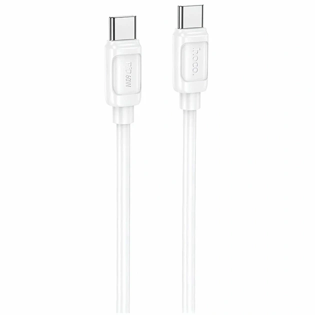 Кабель USB Type-C to Type-C 60W 1м 3A білий Hoco X115 для швидкого заряджання та передачі даних - Фото 1 Кабель USB Type-C to Type-C 60W 1м 3A білий Hoco X115 для швидкого заряджання та передачі даних - зображення 1