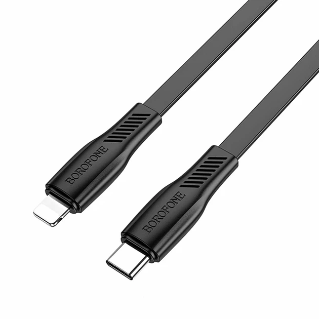Кабель Borofone BX85 Type C to Lightning 1м 20Вт 3А черный для быстрой зарядки устройств Apple - Фото 1 Кабель Borofone BX85 Type C to Lightning 1м 20Вт 3А черный для быстрой зарядки устройств Apple - изображение 1