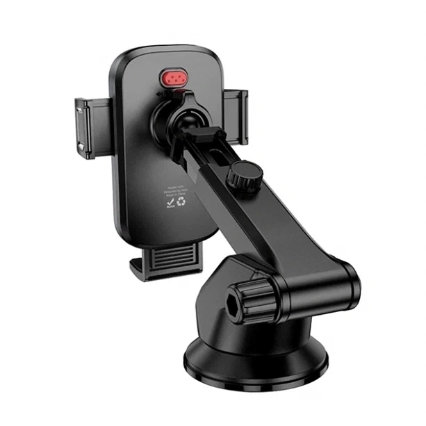 Холдер Hoco H79 Vista для смартфонів 4.5–7.0 дюймів чорний ABS із кріпленням на центральній консолі - Фото 6 Холдер Hoco H79 Vista для смартфонів 4.5–7.0 дюймів чорний ABS із кріпленням на центральній консолі - зображення 6