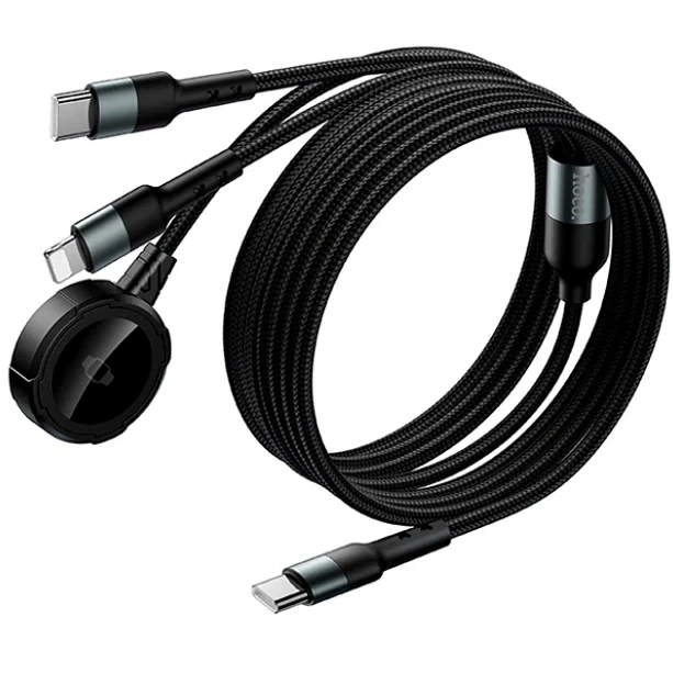 Кабель Hoco CW64 3 в 1 10 Вт 1.2 м Type-C Lightning беспроводная зарядка черный - Фото 6 Кабель Hoco CW64 3 в 1 10 Вт 1.2 м Type-C Lightning беспроводная зарядка черный - изображение 6