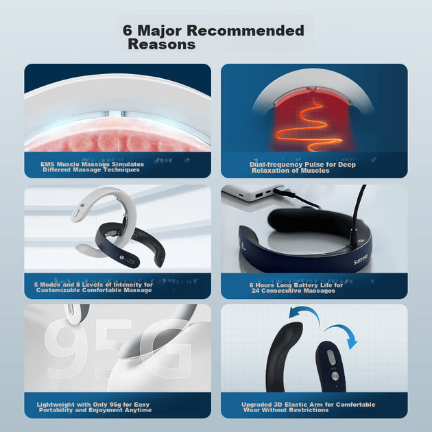Масажер для шиї PHILIPS, пристрій для масажу шийного відділу хребта, масажер для плечей та шиї, імпульсний масаж для плечей та шиї, портативний, 3302N синій, подарунок на день народження, святковий подарунок для друзів - Фото 2 Масажер для шиї PHILIPS, пристрій для масажу шийного відділу хребта, масажер для плечей та шиї, імпульсний масаж для плечей та шиї, портативний, 3302N синій, подарунок на день народження, святковий подарунок для друзів - зображення 2