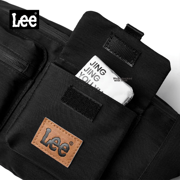 Сумка через плечо Lee для мужчин и женщин, вместительная спортивная нагрудная сумка, поясная сумка для ежедневных поездок, легкая повседневная сумка через плечо, черная. - зображення 5