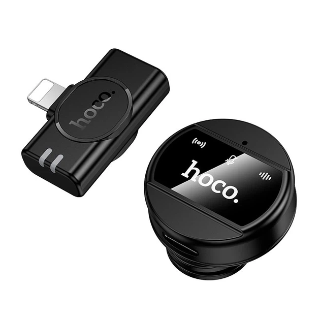 Беспроводной петличный микрофон Hoco L21 Charm Magnetic Lightning с магнитным креплением Черный - изображение 3