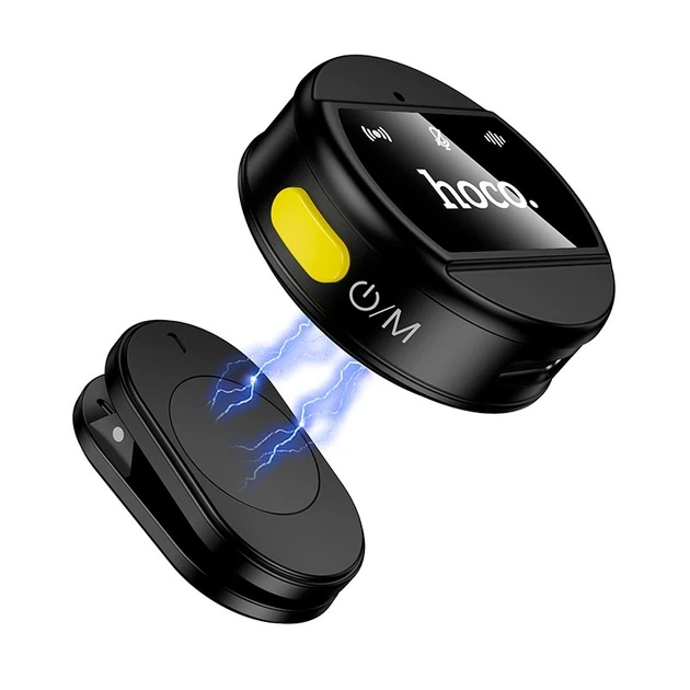 Беспроводной петличный микрофон Hoco L21 Charm Magnetic Lightning с магнитным креплением Черный - изображение 4