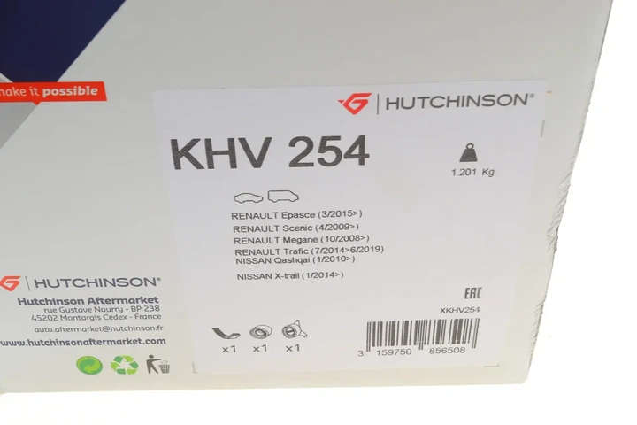 Набір поліклинових ременів (із шківами) HUTCHINSON KHV254 4423090, 6000616503, 95517901 - зображення 12