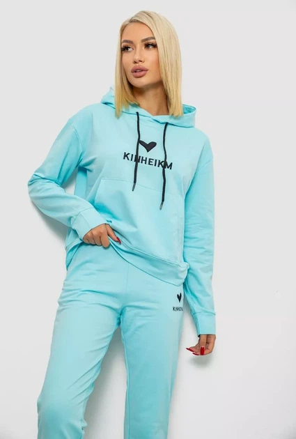 Спортивний костюм жіночий двонитка, колір блакитний, 214R1419-007 розмір XL - зображення 5
