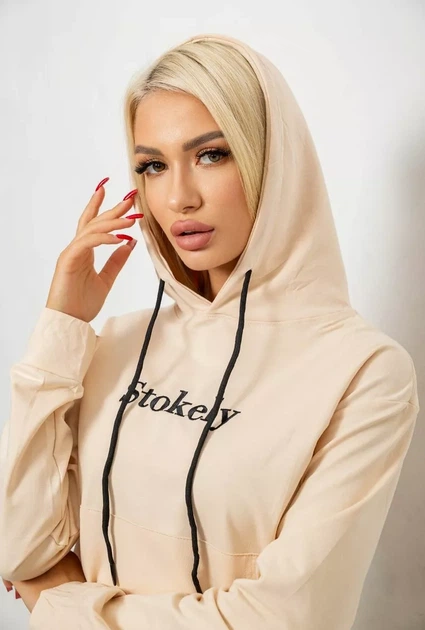Спортивний костюм жіночий двонитка, колір бежевий, 214R1419-006 розмір M - зображення 3