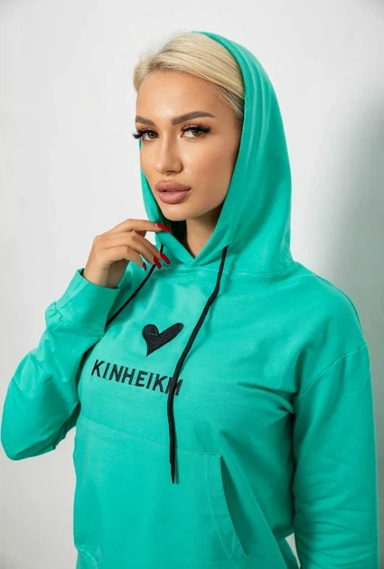 Спортивний костюм жіночий двонитка, колір м'ятний, 214R1419-007 розмір M - зображення 3