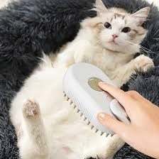 Паровая щетка массажер спрей 3 в 1 PET SPRAY MASSAGE BRUSH для вычесывания собак и кошек с паровым распылителем с ручкой - изображение 2