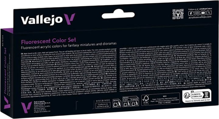Zestaw farb akrylowych Vallejo Game Color – Kolory fluorescencyjne 8 szt x 18 ml (8429551722148) - obraz 3