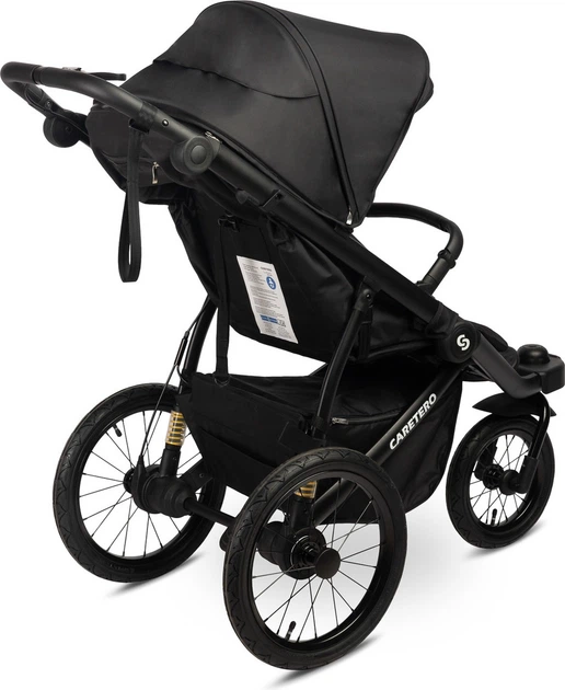 Wózek spacerowy Caretero Lima Deluxe trójkołowy Czarny (5903076321473) - obraz 3