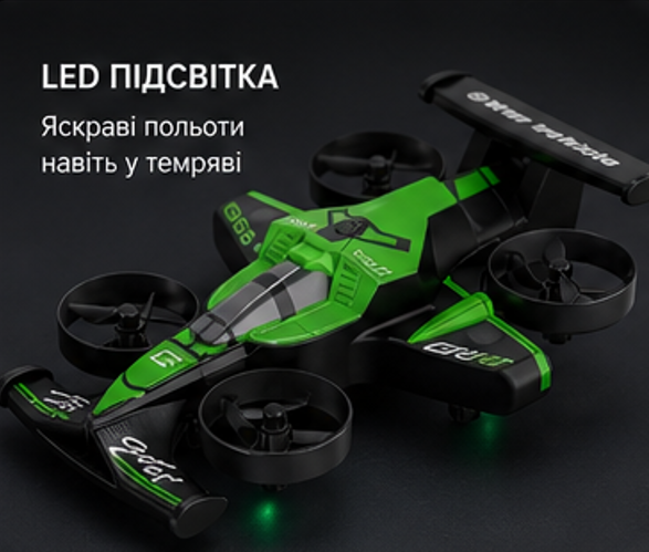 Квадрокоптер машинка G50 Mini дрон-машина із захистом пропелерів, 2.4GHz, світлодіодне підсвічування, трюки 360°, іграшка дрон для дітей та дорослих, міні дрон з керуванням - Фото 9 Квадрокоптер машинка G50 Mini дрон-машина із захистом пропелерів, 2.4GHz, світлодіодне підсвічування, трюки 360°, іграшка дрон для дітей та дорослих, міні дрон з керуванням - зображення 9