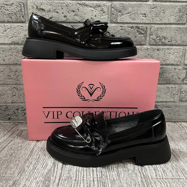 Туфлі жіночі VIP COLLECTION лакові чорні 39 - зображення 2