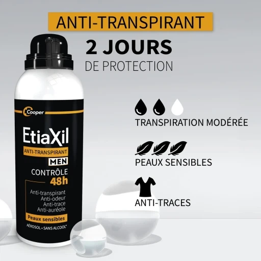 Дезодорант Etiaxil anti-transpirant 48h Contrôle Extrême Spray антиперспірант чоловічий аерозоль 150 мл - Фото 2 Дезодорант Etiaxil anti-transpirant 48h Contrôle Extrême Spray антиперспірант чоловічий аерозоль 150 мл - зображення 2