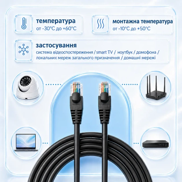Интернет-кабель RJ45 Cat5e FTP CU 15 м черный медный патч-корд для наружного подключения роутера ПК и LAN оборудования до 1 Гбит/с - изображение 4