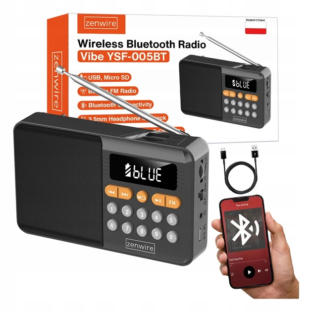 Радіоприймач Zenwire YSF-005BT Black (5904507521530) - зображення 11