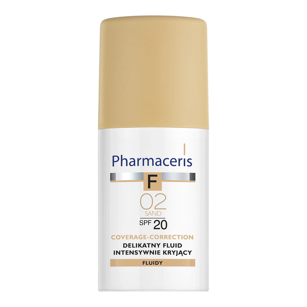 Pharmaceris F тональный флюид Sand 02 SPF 20 интенсивное покрытие, 30 мл - Фото 1 Pharmaceris F тональный флюид Sand 02 SPF 20 интенсивное покрытие, 30 мл - изображение 1
