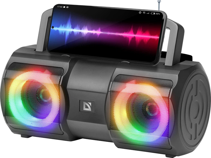 Портативна колонка Defender Beatbox 20 20W, Light/BT/MIC/FM/USB/TF Black (65420) - Уцінка - Фото 2 Портативна колонка Defender Beatbox 20 20W, Light/BT/MIC/FM/USB/TF Black (65420) - Уцінка - зображення 2