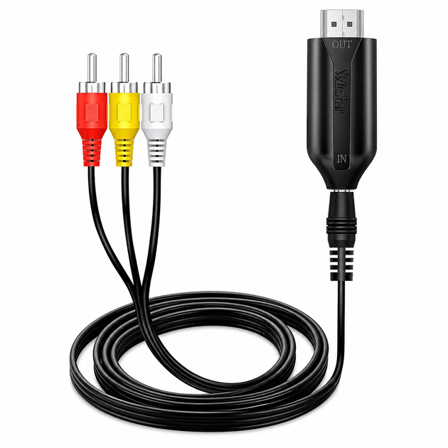 Кабель-конвертор AV RCA (тюльпан) to HDMI Wiistar micro 45636 - Фото 1 Кабель-конвертор AV RCA (тюльпан) to HDMI Wiistar micro 45636 - изображение 1