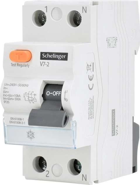 Диференційний вимикач SCHELINGER AC 2P 25A 30mA A03-V7-2-25-030 (5900280985026) - зображення 2