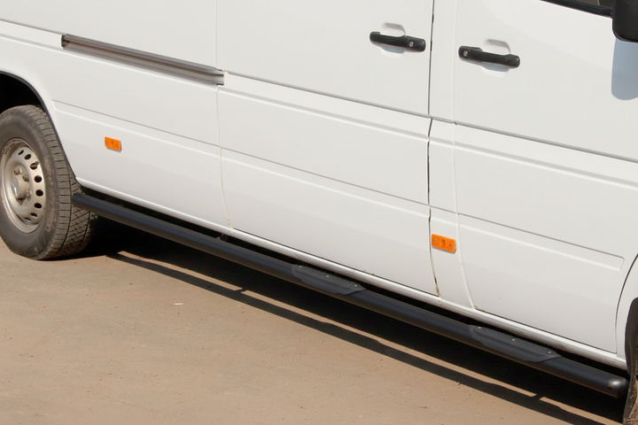 Боковые трубы Black (2 шт., нержавейка) Средняя База, Ø60 для Volkswagen LT 1995-2006 гг - изображение 4