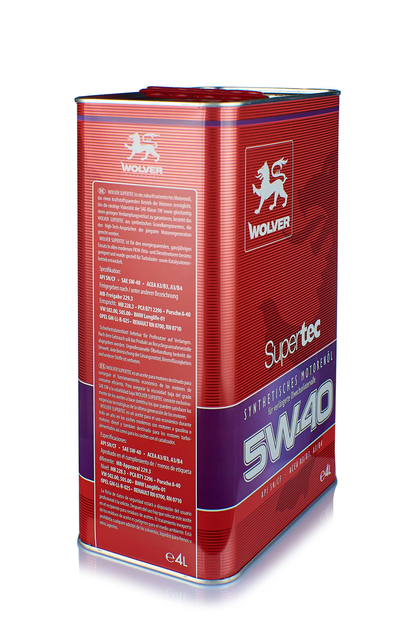 Моторна олива WOLVER SuperTec 5W-40 SN/CF 4л синтетична для бензинових та дизельних двигунів - зображення 4