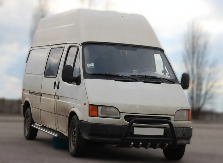 Кенгурятник WT003 Черный Нержавейка для Ford Transit 1991-2000 гг - изображение 4