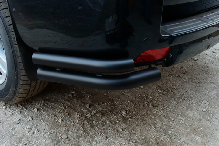Задні куточки AK003-Подвійний Black (нерж) для Toyota Land Cruiser Prado 150 2009-2023 рр - Фото 3 Задні куточки AK003-Подвійний Black (нерж) для Toyota Land Cruiser Prado 150 2009-2023 рр - зображення 3
