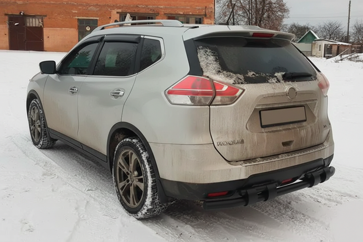 Задній захист NSXT.13.6.B1-08 Black (2 шт., нерж) для Nissan X-trail T32/Rogue 2014-2021 рр - Фото 1 Задній захист NSXT.13.6.B1-08 Black (2 шт., нерж) для Nissan X-trail T32/Rogue 2014-2021 рр - зображення 1