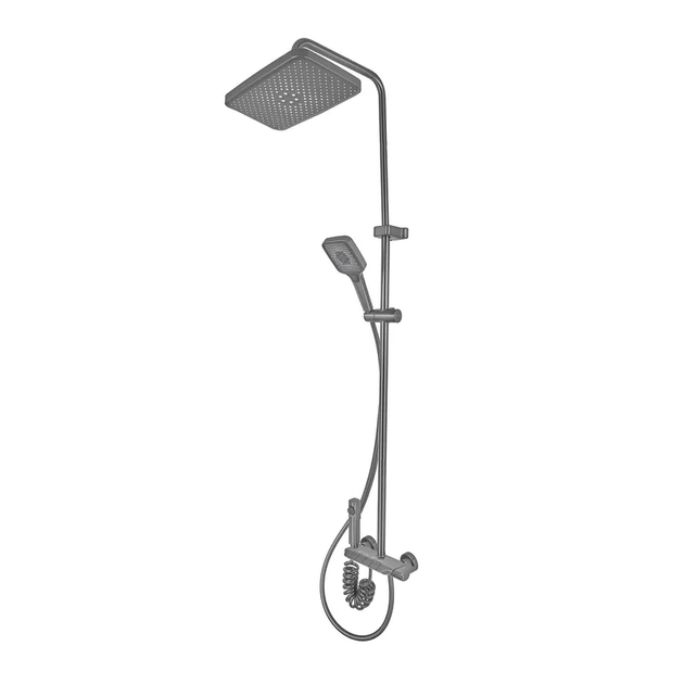 Душова колона зі змішувачем Mixxus Premium MARLIN 009-J GRAPHITE з кнопкою перемикання, 4 режими (MI6831) - зображення 3