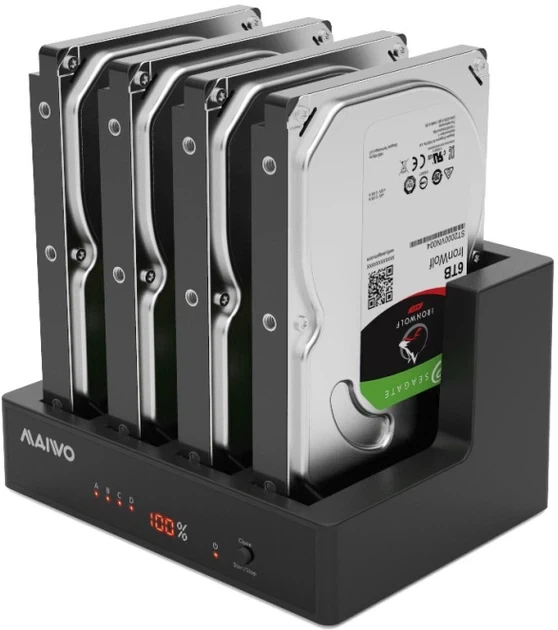 Док-станция Maiwo клонир. для 4*HDD 2,5″/3,5″ SATA/SSD через USB3.0 безвинтов. крепл. пластик черн. (K3094A) - Фото 1 Док-станция Maiwo клонир. для 4*HDD 2,5″/3,5″ SATA/SSD через USB3.0 безвинтов. крепл. пластик черн. (K3094A) - изображение 1