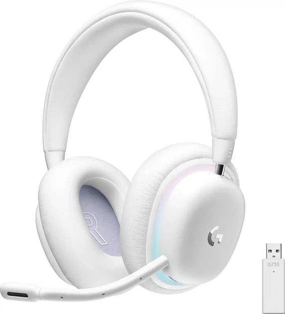 Навушники з мікрофоном Logitech G735 Off Білий (981-001083) - Фото 1 Навушники з мікрофоном Logitech G735 Off Білий (981-001083) - изображение 1