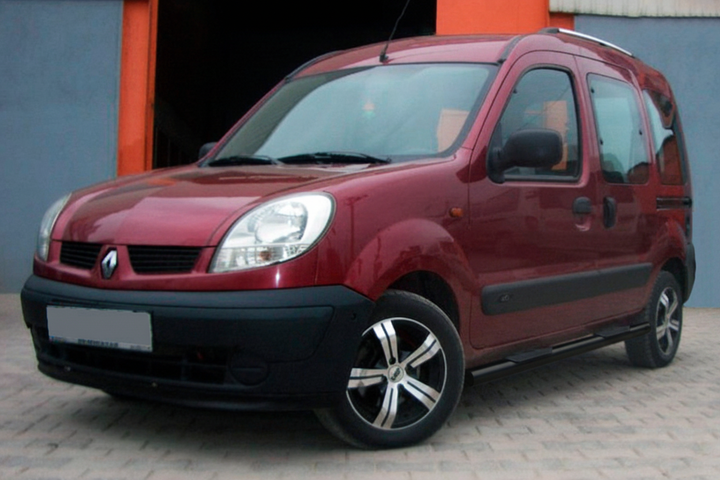 Боковые трубы Black (2 шт., нержавейка) для Renault Kangoo 1998-2008 гг - изображение 5