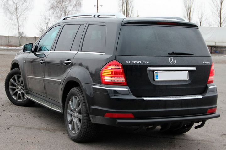 Задняя дуга AK-style Черная (нержавейка) для Mercedes GL сlass X164 2006-2012 гг - изображение 2