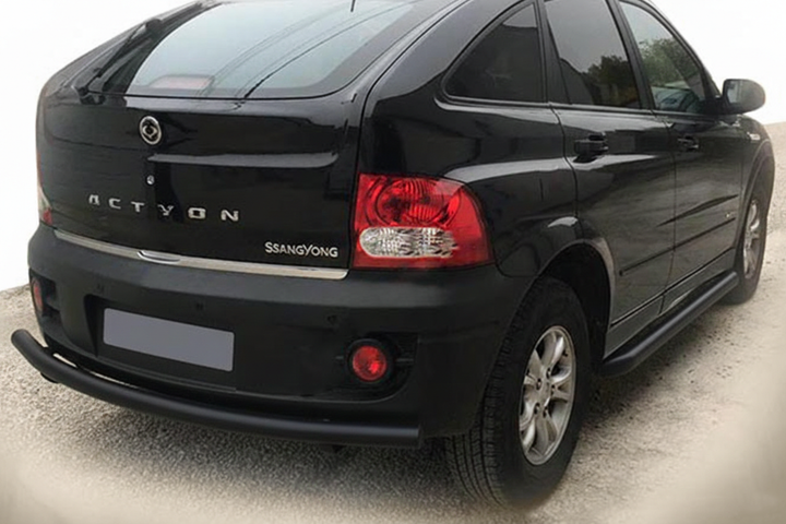 Задняя защита AK002 Черная (нерж. сталь) для SsangYong Action 2005-2018 гг - Фото 1 Задняя защита AK002 Черная (нерж. сталь) для SsangYong Action 2005-2018 гг - изображение 1