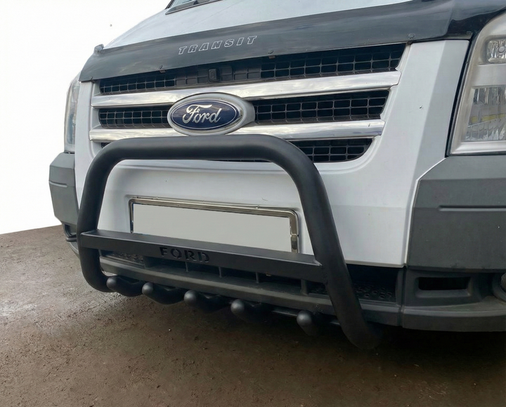 Кенгурятник WT004 Черный (Нержавейка) для Ford Transit 2000–2014 гг - Фото 1 Кенгурятник WT004 Черный (Нержавейка) для Ford Transit 2000–2014 гг - изображение 1