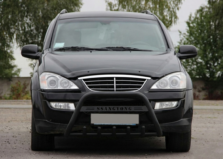 Кенгурятник WT004 Черный (Нержавейка) для SsangYong Action 2005-2018 гг - изображение 2