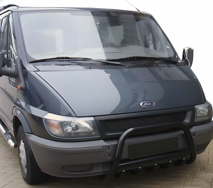 Передняя защита WT003 Черный (2000-2006, Нерж. сталь) для Ford Transit 2000–2014 гг - Фото 1 Передняя защита WT003 Черный (2000-2006, Нерж. сталь) для Ford Transit 2000–2014 гг - изображение 1