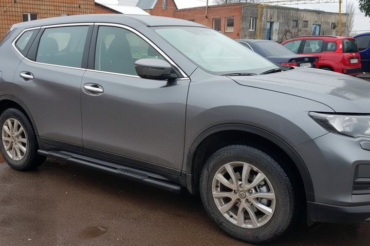 Боковые трубы Black (2 шт, нержавейка) для Nissan X-trail T32/Rogue 2014-2021 гг - изображение 4