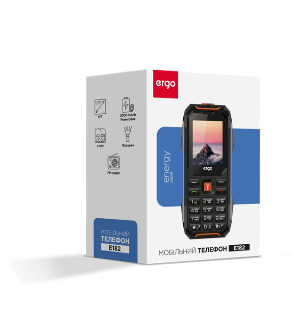 Мобільний телефон ERGO E182 Dual Sim Чорно-помаранчевий (7216419) - Фото 4 Мобільний телефон ERGO E182 Dual Sim Чорно-помаранчевий (7216419) - изображение 4