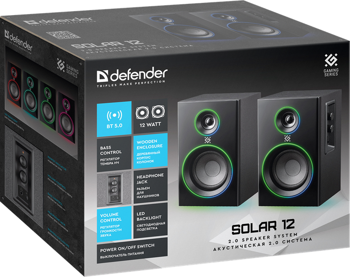 Акустика Defender 2.0 Solar 12BT, 230В Чорний (65712) (7062983) - зображення 3