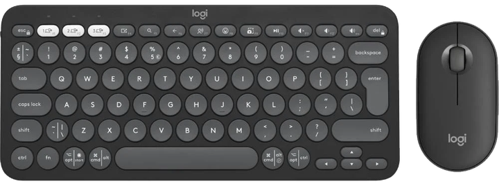 IT набір Logitech Pebble 2 Combo - Tonal Графітовий - US INT'L - 2.4GHZ/BT (6915632) - Фото 1 IT набір Logitech Pebble 2 Combo - Tonal Графітовий - US INT'L - 2.4GHZ/BT (6915632) - изображение 1