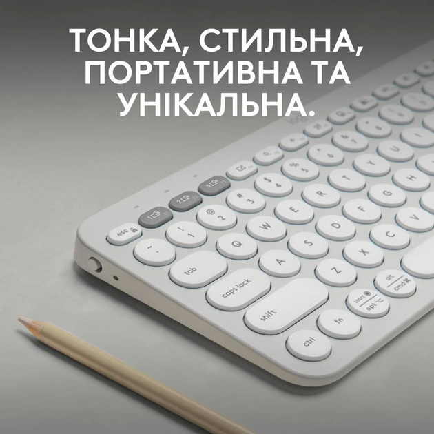 Клавіатура Logitech K380s Pebble Keys 2 Tonal Білий (6915630) - зображення 2