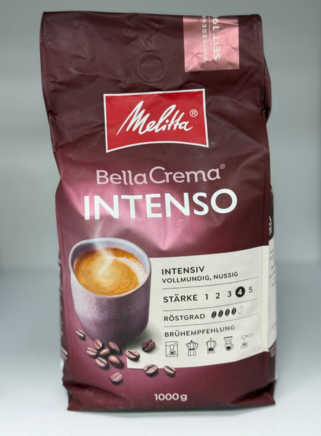 Кофе в зернах Melitta BellaCrema Intenso 1 кг 100% арабика, среднее обжаривание - Фото 3 Кофе в зернах Melitta BellaCrema Intenso 1 кг 100% арабика, среднее обжаривание - изображение 3