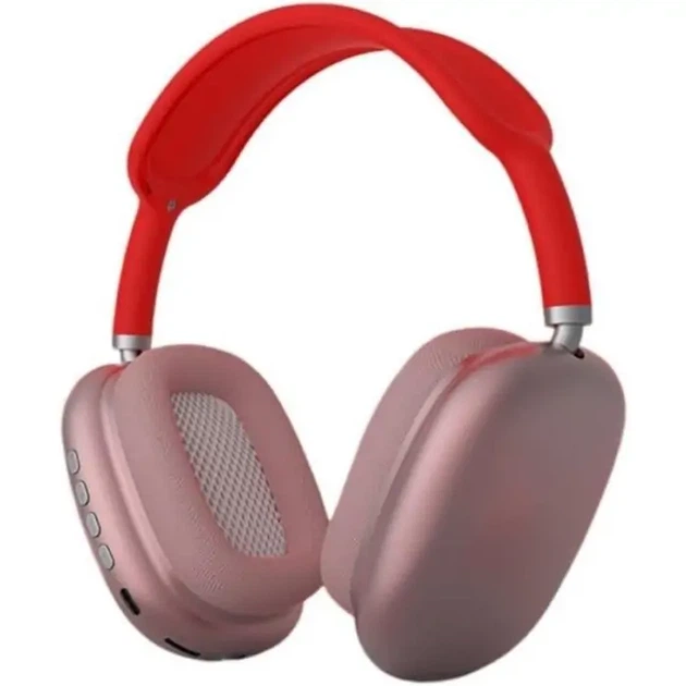 Беспроводные наушники Macaron P9 Max Bluetooth с микрофоном красные - Фото 2 Беспроводные наушники Macaron P9 Max Bluetooth с микрофоном красные - изображение 2
