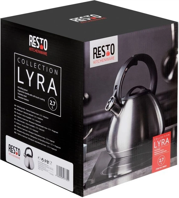 Czajnik Resto Lyra z gwizdkiem srebrny 2.7 l (4260403577301) - obraz 2