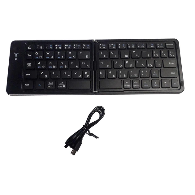 Бездротова складана клавіатура Bluetooth Folding Scissor Foot Keyboard HB-028 Чорна (1011162-Black) - зображення 3