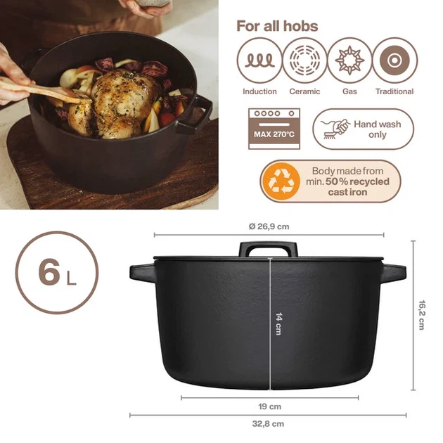 Чугунная кастрюля Fiskars Folken 6 л - изображение 9